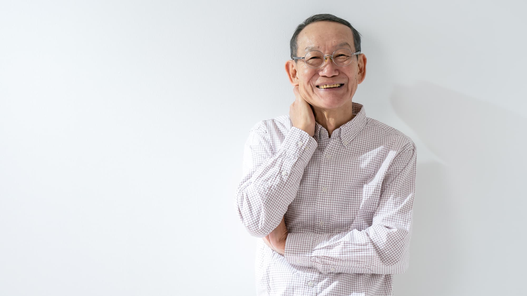 歯がなくても元気な高齢男性