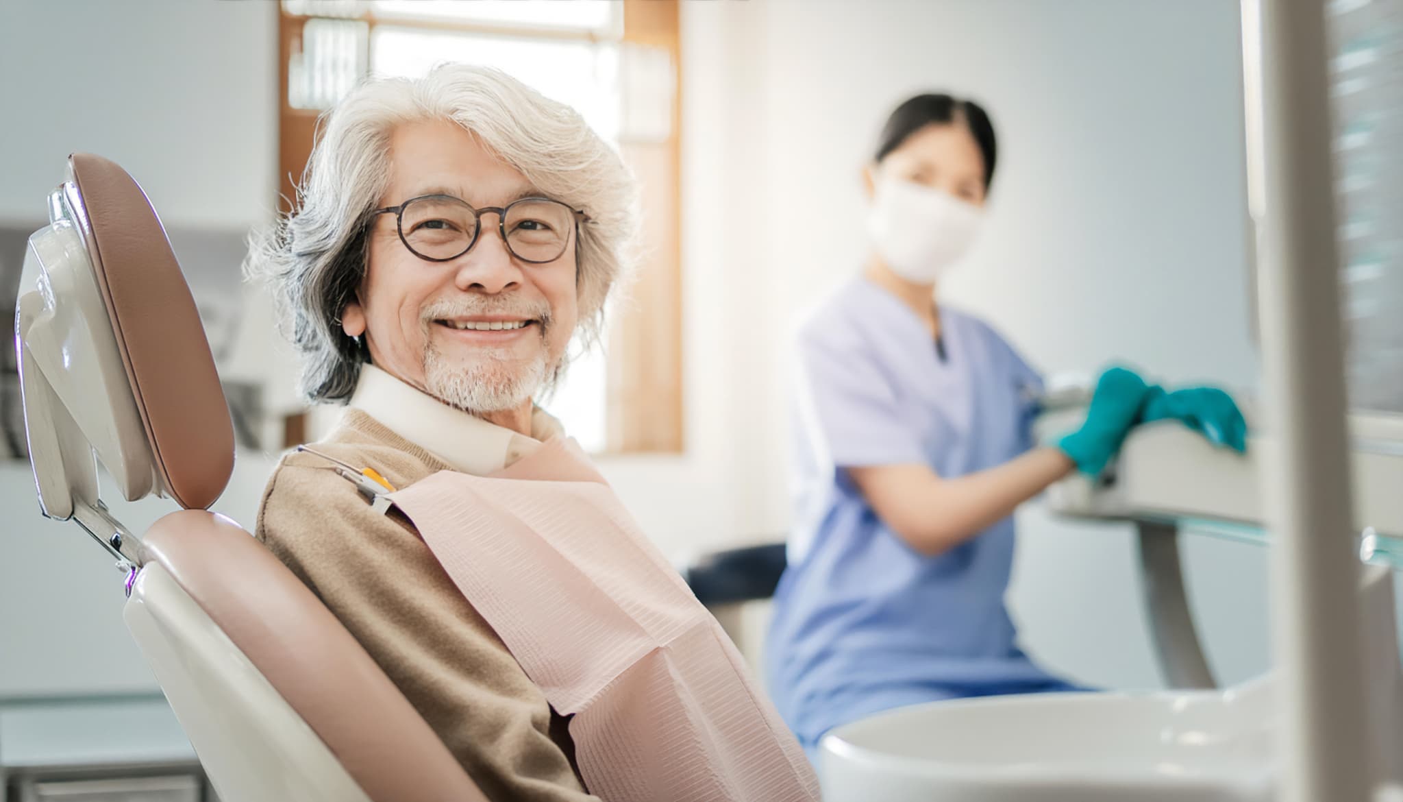 歯科治療を受けた高齢男性