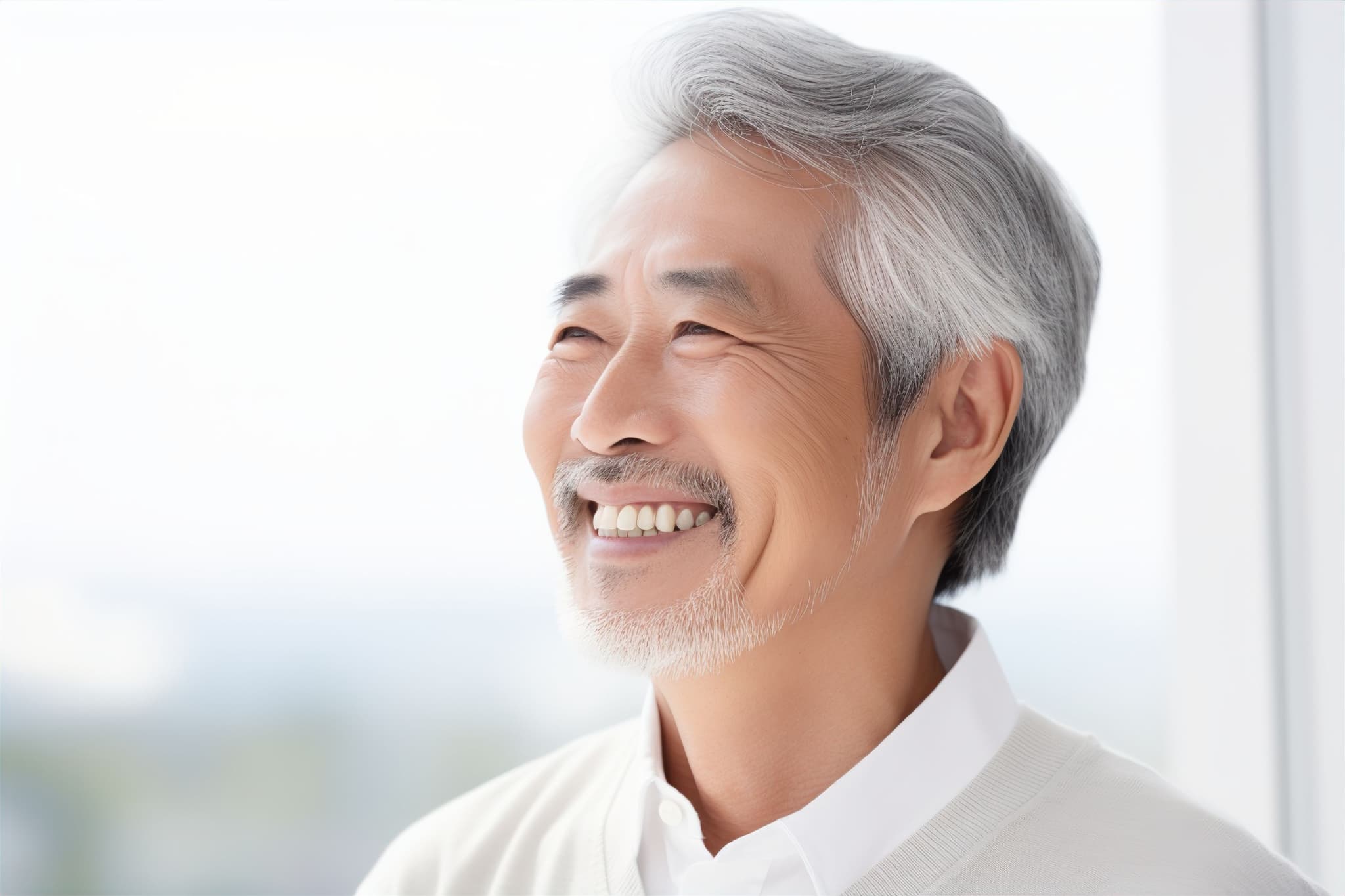 笑顔の高齢男性