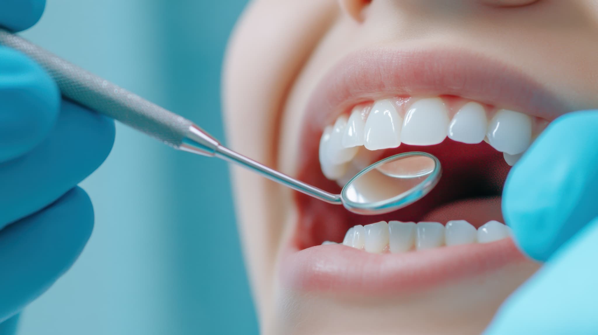 定期的に歯科検診を受ける様子